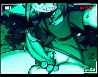 animal_genitalia anthro balls big_penis blush bodily_fluids camera camera_hud camera_overlay camera_view clothed clothing erection femboy fur genital_fluids genitals hair male night nude outside penis presenting presenting_penis recording simple_background sky smile solo tail text cum.cat penta_(cum.cat) canid canine fox mammal digital_media_(artwork) english_text