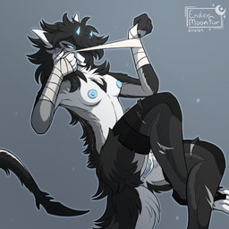 2_horns 5_fingers anthro anus areola arm_wraps back_scar biped black_body black_fur black_hair black_tail blue_anus blue_areola blue_eyes blue_horn blue_inner_labia blue_nipples blue_vulva breasts chest_tuft clothing female female_anthro fingers fur furry_tail genitals grey_body grey_fur hair horn humanoid_genitalia humanoid_vulva inner_labia legwear mostly_nude_anthro mostly_nude_female multicolored_body multicolored_fur nipples nude pupils scar simple_background slim_anthro slim_female slit_pupils snout solo stockings tail torn_clothing torn_legwear torn_stockings tuft two_tone_tail unusual_insides vulva white_body white_fur white_tail wraps endermoonfur mythology ender_(endermoonfur) dragon mythological_creature mythological_scalie scalie 1:1 2024 dated digital_media_(artwork) hi_res signature watermark