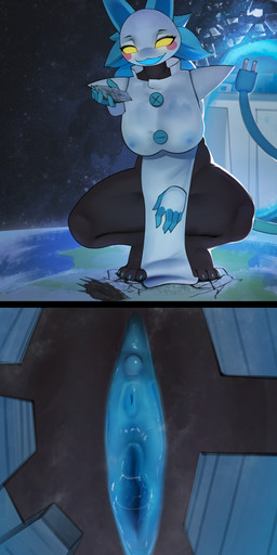 anthro barefoot biped breasts city claws clitoris clothing destruction earth erect_clitoris feet female female_anthro floating_hands genitals giga machine macro macro_anthro macro_female micro musk planet solo space toe_claws urethra vulva ti-suger deltarune undertale_(series) tasque_manager darkner felid feline mammal robot absurd_res colored hi_res
