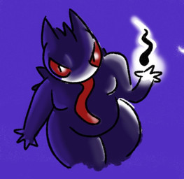 ambiguous_gender anthro curvy_figure long_tongue purple_background purple_body red_eyes simple_background slightly_chubby solo tongue tongue_out hoosierman9911a nintendo pokemon generation_1_pokemon gengar ghost humanoid pokemon_(species) spirit 2021 digital_drawing_(artwork) digital_media_(artwork) sketch