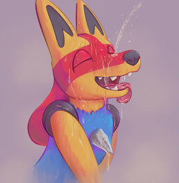 alternate_color ambiguous_gender anthro bodily_fluids fangs genital_fluids golden_shower head_tilt open_mouth peeing peeing_on_another sharp_teeth simple_background smile soaked soaked_fur solo teeth tongue tongue_out urine urine_in_mouth urine_stream watersports ray_karr nintendo pokemon ray_karr_lucario_(ray_karr) generation_4_pokemon lucario pokemon_(species) 2025 hi_res nonbinary_(lore) trans_(lore)