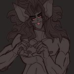 anthro big_ears dark_hair eyeliner hair heart_symbol long_hair makeup muscular muscular_anthro nipples nude pecs solo tongue tongue_out nyxotiacola chrissy_natalia humanoid rescue_(nyxotiacola) 1:1 2024 digital_drawing_(artwork) digital_media_(artwork) hi_res nonbinary_(lore)