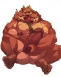 3_heads 5_toes abs anthro balls belly biceps big_balls big_muscles big_penis biped body_hair clenched_teeth erection eyes_closed fangs feet food foreskin fruit genitals green_eyes hair hindpaw huge_balls huge_muscles huge_penis humanoid_feet humanoid_genitalia humanoid_penis hyper hyper_genitalia hyper_penis male manly mature_male mostly_nude multi_head musclegut muscular muscular_anthro muscular_male necktie necktie_only nipple_piercing nipples partially_retracted_foreskin paws pecs penis piercing pink_nose plant plantigrade pose pubes simple_background smile soles solo standing tan_hair teeth thick_penis toes tongue tongue_out vein veiny_penis white_background cursedmarked european_mythology greek_mythology mythology bamwuff canid canid_demon canine canis cerberus demon hellhound mammal mythological_canine mythological_creature wolf 4:5 hi_res