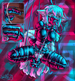 anthro bdsm bondage bound brainwashing buttplug clothing dildo drone female gas_mask hypnosis hypnotic_gas latex latex_clothing mask mind_control object_in_urethra penetration plug_(sex_toy) restraints rope rope_bondage sex_toy solo suspension suspension_bondage urethral urethral_penetration x-ray_view aliaspseudonym verity_fox canid canine fox fox_spirit mammal absurd_res hi_res