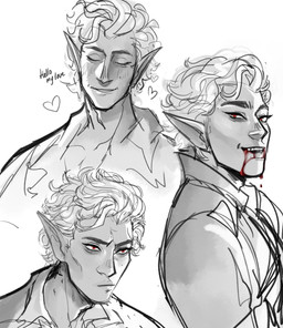 blood blood_on_face blood_on_mouth bodily_fluids fangs hair heart_symbol humanoid_pointy_ears male not_furry pointy_ears red_eyes solo teeth text white_hair nervmaid baldur's_gate baldur's_gate_3 bioware dungeons_and_dragons electronic_arts hasbro larian_studios wizards_of_the_coast astarion_(baldur's_gate) elf humanoid vampire absurd_res english_text hi_res multiple_images