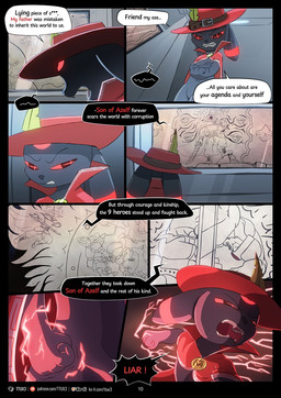 anthro bottomless bottomless_male casual_exposure clothed clothing dialogue electronics male monitor red_eyes text ttux3 nintendo pokemon pokemon_khronull boolu_(ttux3) son_of_azelf_(ttux3) eeveelution generation_2_pokemon human humanoid mammal pokemon_(species) umbreon colored comic english_text hi_res url
