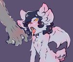 ambiguous_gender anthro blush bodily_fluids cum cum_drool cum_feeding cum_in_a_cup cum_in_container cum_in_mouth cum_inside cum_on_chest dark_hair disembodied_hand drinking drinking_cum duo fur genital_fluids nude short_tail solo_focus tail tongue tongue_out wings yellow_eyes floofyskydraws mythology keith_(floofyskydraws) dragon furred_dragon furred_scalie mythological_creature mythological_scalie scalie male_(lore)