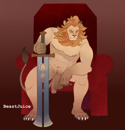 abs anthro chair furniture hair holding_object holding_weapon male mane mane_hair melee_weapon muscular muscular_anthro muscular_male nipples paws sitting solo sword tail throne weapon beastjuice afk_arena afk_journey lilith_games brutus_(afk_arena) felid feline lion mammal pantherine hi_res