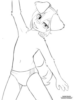 anthro briefs clothing kemono looking_at_viewer male solo speedo standing stretching swimwear tongue tongue_out underwear snowybark snowdrift_(snowstormbat) border_collie canid canine canis collie domestic_dog herding_dog mammal pastoral_dog sheepdog absurd_res hi_res monochrome sketch