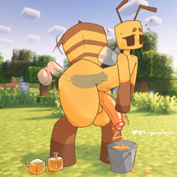 anal anal_penetration antennae_(anatomy) anthro arthropod_abdomen big_penis bodily_fluids bucket container cum cum_in_bucket cum_in_container disembodied_penis duo femboy flavored_cum food genital_fluids genitals honey_(food) honey_cum humanoid_genitalia humanoid_penis hung_bottom hung_femboy insect_wings looking_pleasured male male/male male_penetrated male_penetrating male_penetrating_male outside penetration penile penile_penetration penis penis_in_ass sex small_wings solo_focus square_(anatomy) stinger thick_thighs unusual_bodily_fluids unusual_cum unusual_genital_fluids wide_hips wings tinysmallman microsoft minecraft mojang twitter xbox_game_studios arthropod bee bee_(minecraft) hymenopteran insect 1:1 absurd_res hi_res