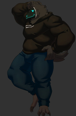 anthro beak belly black_body black_clothing black_hoodie black_topwear bottomwear clothed clothing denim denim_bottomwear denim_clothing feathers fur hair hoodie jeans looking_at_viewer machine male musclegut muscular muscular_anthro muscular_male pants screen screen_face simple_background smile solo topwear black-kun alphi_(nightbirby) avian bird corvid corvus_(genus) crow hybrid oscine passerine protogen robot digital_media_(artwork) hi_res