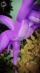 anthro bent_over erection femboy genitals knot looking_at_viewer male nude penis purple_body smile solo tail cavasomnia kobold reptile scalie 3d_(artwork) 9:16 digital_media_(artwork) hi_res