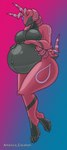 anthro belly big_belly big_breasts breasts crystal drone eyeless female glistening glistening_body hand_on_belly latex latex_body latex_skin multicolored_body navel pawpads pregnant pregnant_anthro pregnant_female simple_background small_tail solo tail thick_thighs arceus_tummy nintendo pokemon vida generation_5_pokemon living_latex pokemon_(species) scolipede absurd_res hi_res