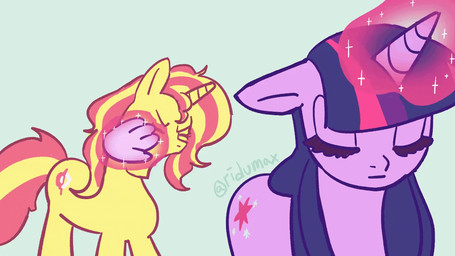 cutie_mark duo eyes_closed female feral grey_background hair hair_flip horn magic magic_hands multicolored_hair purple_body simple_background slap two_tone_hair yellow_body ridumax equestria_girls friendship_is_magic hasbro my_little_pony mythology naoya_hair_flip sunset_shimmer_(eg) twilight_sparkle_(mlp) equid equine mammal mythological_creature mythological_equine unicorn 16:9 2d_animation animated meme widescreen