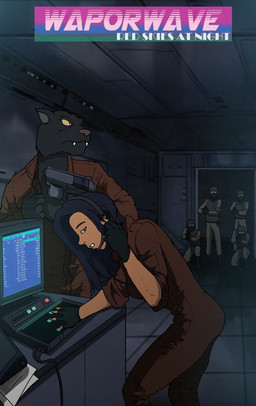 5_fingers anthro battle computer cyberpunk electronics female fingers fur group gun hair handgun headphones male mercenary military pistol ranged_weapon soldier spy synthwave vaporwave warrior weapon aleone felid human mammal pantherine