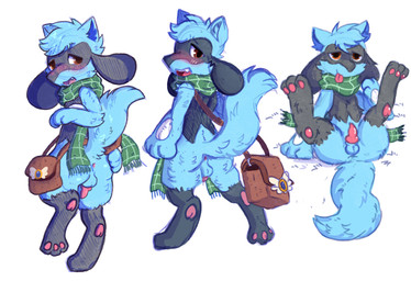 anthro anus backsack balls blush butt genitals male pawpads paws penis presenting presenting_anus presenting_hindquarters small_penis solo lustylu nintendo pokemon paxton_the_riolu generation_4_pokemon pokemon_(species) riolu hi_res