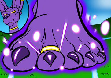 5_toes anthro barefoot claws destruction digit_ring feet foot_fetish foot_focus jewelry ki_(dragon_ball) landscape landscape_background macro macro_focus macro_male male ring solo stepping toe_claws toe_ring toes grizzlykubz dragon_ball dragon_ball_super beerus domestic_cat felid feline felis mammal hi_res