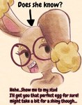 anthro black_eyes blush blush_lines braces dialogue eyebrows eyelashes eyewear female fur glasses long_ears multicolored_body multicolored_fur one_ear_up open_mouth open_smile pink_tongue round_glasses simple_background smile solo teeth text tongue two_tone_body two_tone_fur wearing_glasses white_background yellow_body yellow_fur strugglingquota nintendo pokemon buneary generation_4_pokemon lagomorph mammal pokemon_(species) 2025 absurd_res bust_portrait digital_drawing_(artwork) digital_media_(artwork) english_text hi_res portrait shaded