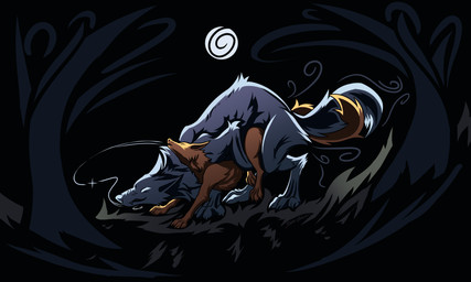 ambiguous_penetration claws duo eyes_closed feet female female_feral female_penetrated feral feral_on_feral feral_penetrated feral_penetrating feral_penetrating_feral from_behind_position fur larger_feral larger_male male male/female male_feral male_penetrating male_penetrating_female mating_grip mounting obscured_penetration penetration penile penile_penetration sex size_difference smaller_female smaller_feral smaller_penetrated smile standing tail teeth toes dark_violet canid canine canis fox mammal wolf 2026 5:3 digital_drawing_(artwork) digital_media_(artwork) hi_res