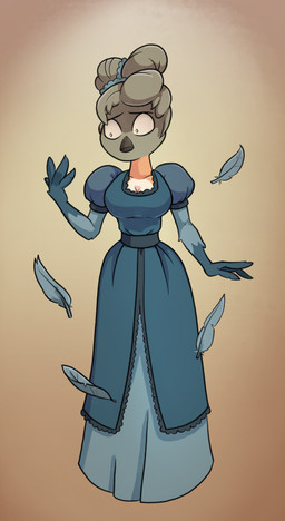 4_fingers accessory aged_up anthro anthrofied beak beak_closed big_breasts blue_body blue_clothing blue_dress blue_feathers breasts cleavage clothed clothed_anthro clothed_female clothing collarbone dress feathers female female_anthro fingers front_view grey_beak grey_body grey_feathers grey_hair hair hair_accessory looking_at_self loose_feather mouth_closed multicolored_body multicolored_feathers non-mammal_breasts orange_body orange_feathers puffy_sleeves simple_background solo tan_background white_body white_feathers wide_eyed hopethishelps cartoon_network over_the_garden_wall beatrice_(over_the_garden_wall) avian bird bluebird oscine passerine thrush_(bird) 2024 full-length_portrait hi_res portrait