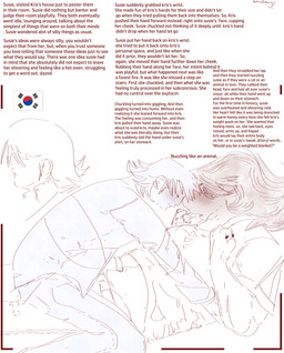 ambiguous_gender ambiguous_human anthro blush bottomwear breathing caressing caressing_face clothing consenting dazed denim denim_bottomwear denim_clothing female freckles hair hair_over_eyes hand_in_shirt intersex intersex/female jeans korean krusie long_hair love nuzzling pants romantic sagging seam_(sewing) shocked speechless stare straddling sweater text topwear torn_bottomwear torn_clothing torn_pants underwear writing_text armedantagonist deltarune undertale_(series) kris_dreemurr susie_(deltarune) human humanoid mammal reptile scalie 2026 absurd_res digital_media_(artwork) english_text hi_res story