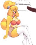 bell big_breasts big_butt breasts butt duo female genitals heart_symbol male male/female mayor penis smile solo text thick_thighs yellow_eyes poppy's69 animal_crossing nintendo nintendo_switch isabelle_(animal_crossing) canid canine canis domestic_dog mammal absurd_res hi_res spanish_text translated