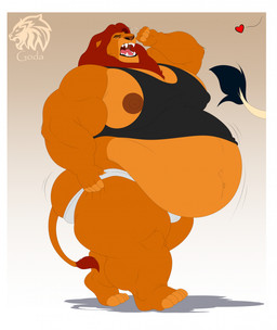 anthro belly belly_tuft big_belly big_butt big_muscles bulge butt clothing fangs fur huge_muscles male mane mature_male musclegut muscular muscular_arms muscular_male navel nipples open_mouth pecs red_eyes sharp_teeth shirt solo standing tail tank_top teeth thick_thighs topwear tuft underwear yawn yellow_body yellow_fur yellow_sclera godalion disney the_lion_king mufasa felid lion mammal pantherine hi_res