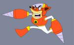 anthro drill_arm grey_background machine male simple_background solo weapon unknown_artist activision capcom crash_bandicoot_(series) mega_man_(series) megaman_(classic) crash_bandicoot bandicoot mammal marsupial robot robot_master colored crossover