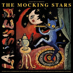 anthro blue_body blue_fur curtains fur furniture male solo star table text cals.castle lausse_the_cat the_mocking_stars lausse_the_cat_(lausse_the_cat) domestic_cat felid feline felis mammal 1:1 album_cover cover painting_(artwork)