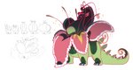 ambiguous_gender antennae_(anatomy) claws evolution_(transformation) feral finger_claws green_body long_neck long_tail open_mouth petals pink_body pink_cloud plant pollen quadruped simple_background solo tail toe_claws tongue transformation transformation_sequence white_background yellow_eyes abbystabby fakemon nintendo pokemon elemental_creature flora_fauna generation_2_pokemon gigantamax_pokemon meganium pokemon_(species) hi_res sequence shaded