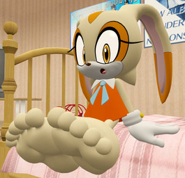 5_toes anthro barefoot bed bedroom feet female foot_focus furniture humanoid_feet looking_at_viewer on_bed open_mouth plantigrade poster sitting sitting_on_bed solo tan_body toes young young_anthro young_female thomasfuggincat sega sonic_the_hedgehog_(series) cream_the_rabbit lagomorph leporid mammal rabbit 3d_(artwork) digital_media_(artwork)