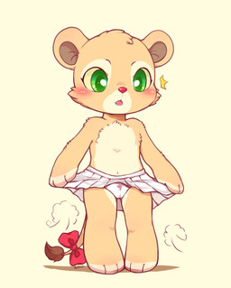 accessory accident accidental_exposure anthro blush bottomwear bow_(feature) bow_accessory bow_ribbon camel_toe clothed clothing emanata embarrassed female flat_chested front-print_panties furgonomics green_eyes heart_clothing heart_panties heart_print heart_print_panties heart_print_underwear heart_symbol heart_underwear loli miniskirt navel panties panty_shot print_clothing print_panties print_underwear red_nose ribbons simple_background skirt solo surprised tail tail_accessory tail_bow tail_ribbon tail_tuft topless tuft underwear upskirt wardrobe_malfunction white_clothing white_panties white_underwear wind wind_lift young young_anthro huiro felid lion mammal pantherine 2013 absurd_res hi_res