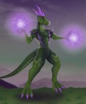 anthro effect fantasy glowing horn magic magic_user male scales solo tail rahir_(artist) mythology rahir_(character) dragon mythological_creature mythological_scalie reptile scalie 5:6 digital_media_(artwork) hi_res