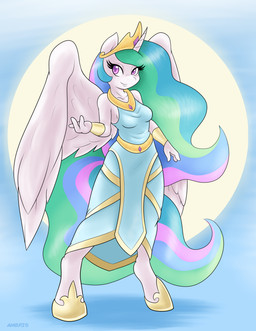 anthro anthrofied best_princess clothing crown dress feathered_wings feathers female fur hair headgear horn looking_at_viewer multicolored_hair multicolored_tail purple_eyes smile solo sun tail tiara white_body white_feathers white_fur wings ambris friendship_is_magic hasbro my_little_pony mythology princess_celestia_(mlp) equid equine mammal mythological_creature mythological_equine winged_unicorn 2015 hi_res