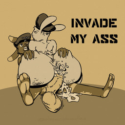 4_toes anal balls big_balls big_butt bodily_fluids butt cum cum_drip cum_in_ass cum_inside cum_pool cum_splatter cum_string dripping duo feet feral genital_fluids genitals group hindpaw leaking_cum male male/male pawpads paws propaganda sex soles toes toony vintage olimacdoodles hare humanoid lagomorph leporid mammal rabbit 1:1 hi_res