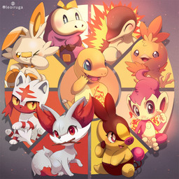 ambiguous_gender anthro beak black_body blue_eyes blush claws eyelashes fangs feathers feral fire fur green_eyes grey_body grey_fur group inner_ear_fluff looking_at_viewer multicolored_body object_in_mouth one_eye_closed open_mouth orange_body orange_feathers orange_fur paws pink_body pink_eyes pink_fur red_body red_eyes red_fur simple_background sitting stick tail tan_body tan_fur teeth tongue tuft two_tone_body white_body white_fur yellow_body yellow_sclera leoiruga nintendo pokemon avian bird canid canine charmander chimchar crocodilian cyndaquil felid feline fennekin fuecoco generation_1_pokemon generation_2_pokemon generation_3_pokemon generation_4_pokemon generation_5_pokemon generation_6_pokemon generation_7_pokemon generation_8_pokemon generation_9_pokemon haplorhine lagomorph litten mammal monkey pokemon_(species) primate reptile scalie scorbunny shiny_pokemon suid suine tepig torchic 1:1 2025 hi_res signature