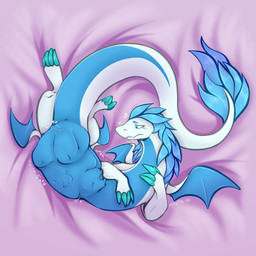 abdominal_bulge bedding bedding_background belly big_belly bodily_noises body_outline different_sound_effects digestion face_imprint female feral imprint onomatopoeia oral_vore prey_outline rumbling_stomach size_difference solo sound_effects tail text vore waking_up makar-ro mythology yaretzi dragon eastern_dragon mythological_creature mythological_scalie scalie 1:1 hi_res