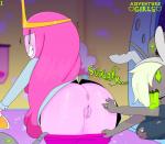 absurd_res adventure_time anus assisted_exposure bangs blonde_hair bodily_fluids bottomwear bottomwear_down bottomwear_pull butt candy candy_humanoid candy_people_(at) cartoon_network clothed clothing clothing_pull coat crown dessert dialogue english_text female female/female female_focus fionna_the_human food food_creature food_hair food_humanoid genital_fluids genitals glistening glistening_body green_tongue group hair hair_over_eye headgear headwear hi_res humanoid light_body light_skin living_candy living_gum not_furry one_eye_obstructed pale_skin pants pants_down pants_pull pantsing partially_clothed pink_anus pink_body pink_hair pink_skin princess_bubblegum pseudo_hair pussy rear_view royalty saliva smile solo_focus somescrub surprise text tongue tongue_out topwear torn_clothing undead vaginal_fluids zombie