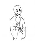 5_fingers bone clothing fingers hole_(anatomy) not_furry simple_background skeleton smile solo sweater topwear white_background what-the-floofin undertale undertale_(series) gaster animated_skeleton undead 2015 american_sign_language animated frame_by_frame short_playtime sign_language