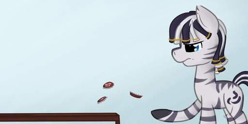 accessory alternate_universe blue_eyes bottle_cap cutie_mark dreadlocks feral grey_body hair_accessory hair_tie hooves jewelry male mane solo stripes lilliesinthegarden fallout_equestria hasbro my_little_pony ruzeth equid equine mammal zebra hi_res