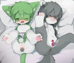 anal anal_penetration anthro anus balls blush bodily_fluids butt clitoris cum cum_while_penetrated duo egg_vibrator ejaculation eyes_closed female female_penetrated foreskin fur genital_fluids genitals green_eyes green_hair grey_body grey_fur grey_hair hair humanoid_genitalia humanoid_penis kemono male male_penetrated nude object_in_ass orgasm orgasm_face penetration penile penis pussy pussy_ejaculation sex_toy sex_toy_in_ass sex_toy_in_pussy sex_toy_insertion spread_legs spreading vaginal vaginal_fluids vaginal_penetration vibrator vibrator_in_ass vibrator_in_pussy vibrator_on_clitoris vibrator_on_penis young young_anthro yupa canid canine canis fox mammal wolf