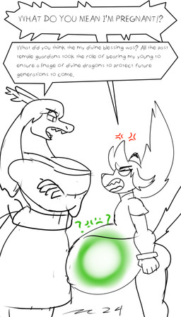 anthro dialogue gynomorph gynomorph/male gynomorph_anthro hair intersex intersex/male intersex_anthro long_hair male male_anthro pregnant pregnant_anthro pregnant_male stripes text dirtymac mac-daddy mythology domestic_cat dragon felid feline felis mammal mythological_creature mythological_scalie pantherine scalie tiger 4:7 absurd_res black_and_white english_text greyscale hi_res monochrome sketch sketch_page