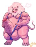 4_fingers 4_toes anthro areola balls belly biceps big_balls big_belly big_penis biped erection feet fingers foreskin genitals glans huge_balls huge_penis humanoid_genitalia humanoid_penis hyper hyper_balls hyper_genitalia hyper_penis looking_at_viewer male mostly_nude musclegut muscular nipples nude penis simple_background smile solo thick_penis thick_thighs toes triceps vein veiny_penis wide_hips j1110_tanuki cartoon_network steven_universe lion_(steven_universe) felid lion mammal pantherine 2023 digital_media_(artwork) hi_res