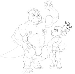 2_horns 5_fingers 5_toes anthro arm_tuft barefoot belly big_bulge big_muscles big_pecs big_tail bulge bulge_size_difference cheek_tuft chin_tuft claws closed_frown closed_smile clothed clothed_anthro clothed_male clothing crossed_arms deltoids dialogue duo ear_size_difference elbow_tuft eyebrows eyewear facial_tuft feet fingers front_view frown glasses half-closed_eyes hand_on_hip head_horn head_tuft hooves horn huge_muscles huge_pecs humanoid_hands larger_anthro larger_male leg_tuft looking_at_viewer looking_away looking_up male male/male male_anthro manly mouth_closed muscle_size_difference musclegut muscular muscular_anthro muscular_arms muscular_male muscular_thighs narrowed_eyes navel nipple_piercing nipple_ring nipples pecs piercing plantigrade pose pseudo_hair pubes questioning_tone raised_hand rectangular_glasses ring_piercing serratus short short_anthro short_male simple_background size_difference skimpy slim_anthro slim_male small_ears smaller_anthro smaller_male smile speedo speedo_only square_eyes standing swimwear tail tail_size_difference tail_tuft text thick_neck toes topless topless_anthro topless_male triceps tuft wearing_glasses white_background bristol chiko_(bristol) bovid caprine goat mammal mustelid otter 2020 absurd_res black_and_white digital_drawing_(artwork) digital_media_(artwork) english_text full-length_portrait hi_res monochrome portrait