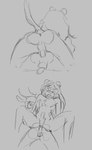 absurd_res anal anal_penetration anus boyfriends deer duo_focus felid genitals group hi_res husband_and_husband lion male male/male mammal monochrome pantherine penetration penis penis_backwards sketch