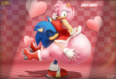 accessory anthro big_breasts big_butt bodily_fluids breast_squish breasts butt checkered checkered_background clenched_teeth duo eyes_closed female freckled_arms freckled_butt freckled_face freckled_legs freckles gesture hair_accessory hairband hand_gesture heart_eyes heart_symbol holidays huge_butt hyper hyper_butt larger_female lifting_partner looking_at_viewer male on_model one_eye_closed open_mouth open_smile pattern_background simple_background size_difference smaller_male smile squish struggling struggling_to_lift sweat sweatdrop teeth thick_thighs v_sign wink winking_at_viewer cindablimp perros_god sega sonic_the_hedgehog_(series) valentine's_day amy_rose sonic_the_hedgehog eulipotyphlan hedgehog mammal 3d_(artwork) digital_media_(artwork) hi_res