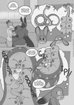 anthro anthro_on_anthro bat bestiality big_breasts breast_implants breasts canid canine clothed clothing comic dialogue disney feet female female/female feral foot_on_breast fox freckles_(artist) huge_breasts judy_hopps lagomorph leporid male male/female mammal multi_breast nick_wilde nipples nude rabbit red_fox reptile scalie snake true_fox zootopia