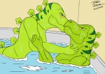 anthro breasts duo female green_body green_skin male male/female muscular nude pecs sex water maxime-jeanne extreme_dinosaurs fan_character stegz dinosaur ornithischian prehistoric_species reptile scalie stegosaurian stegosaurus thyreophoran 2013 hi_res