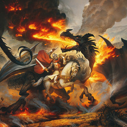 action_pose ambiguous_gender armor beard black_body black_scales blocking breath_powers cape chainmail claws clenched_teeth clothing detailed_background elemental_manipulation facial_hair feral fire fire_breathing fire_from_nose fire_manipulation grass group headgear helmet holding_melee_weapon holding_object holding_shield holding_sword holding_weapon hooves horn male melee_weapon membrane_(anatomy) membranous_wings open_mouth outside plant pose red_cape red_clothing riding scales sharp_teeth shield smoke sword tail teeth tree weapon wings justin_gerard mythology dragon equid equine horse human mammal mythological_creature mythological_scalie scalie 1:1 2021 hi_res
