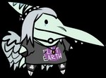 alpha_channel anthro blue_body cavemanon_studios chibi dinosaur fang_(gvh) feathered_wings feathers female goodbye_volcano_high grey_hair hair long_hair long_snout low_res markings nonbinary_(lore) nrool prehistoric_species pterodactylus pterosaur reptile scalie snoot_game snout solo toony wings